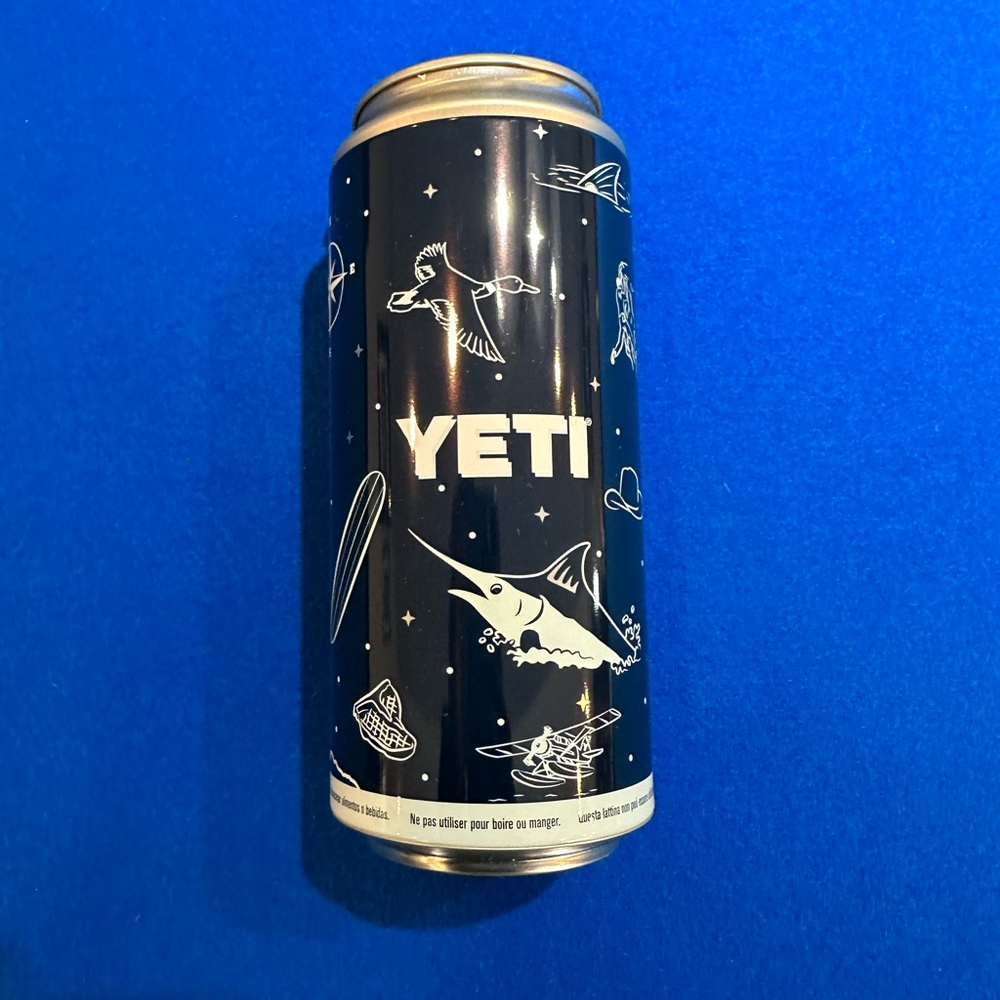Yeti stash can with yeti sticker